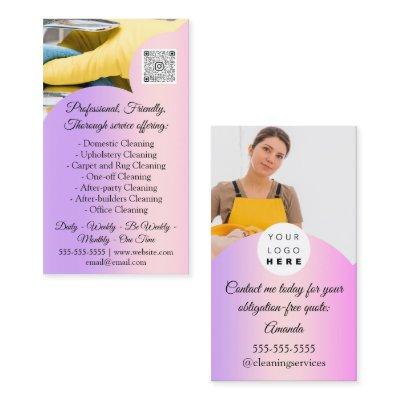 Cleaning Services House Keeping QRCode Photo Pink