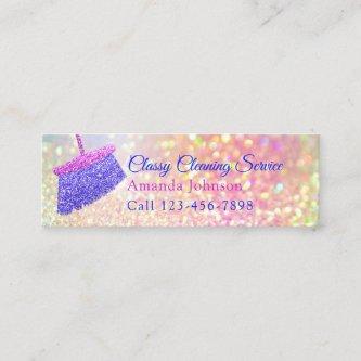 Cleaning Services Housekeeper Pink Rose Glitter Mini