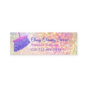 Cleaning Services Housekeeper Pink Rose Glitter Mini