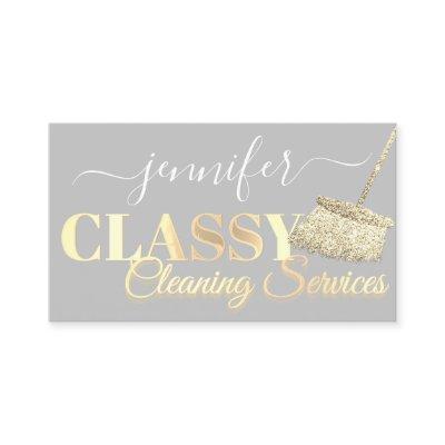 Cleaning Services Maid Gray White Gold