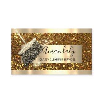 Cleaning Services Maid House Keeping Gold Glitter