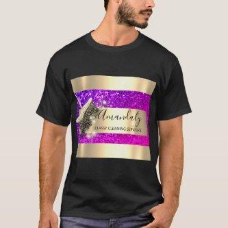 Cleaning Services Maid House Keeping Gold Purple T-Shirt
