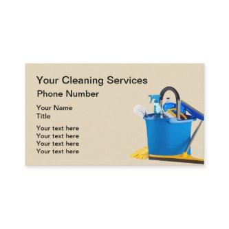 Cleaning Supplies Design With Mop Bucket