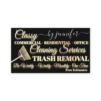 Cleaning Trash Removal Gold Black Maid QR Code