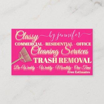 Cleaning Trash Removal Maid Candy Gold Logo QR