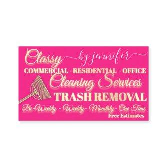 Cleaning Trash Removal Maid Candy Gold Logo QR