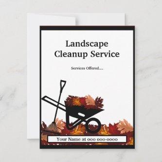Cleanup Autumn Leave Raking Service  Card