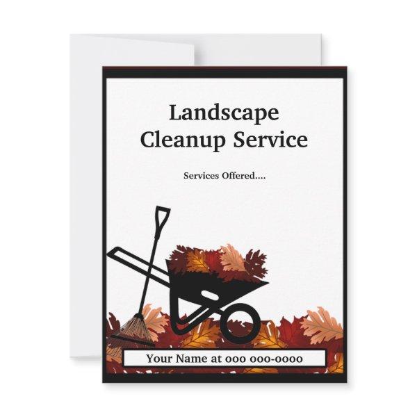 Cleanup Autumn Leave Raking Service  Card