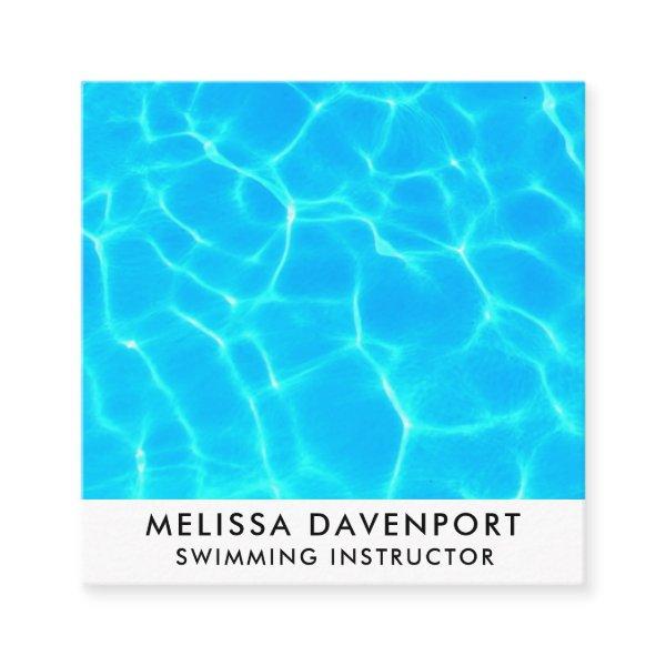 Clear Blue Pool Water Photo Square