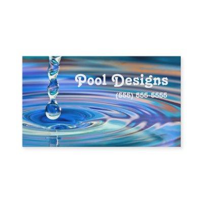 Clear Blue Water Drops Flowing Pool Design