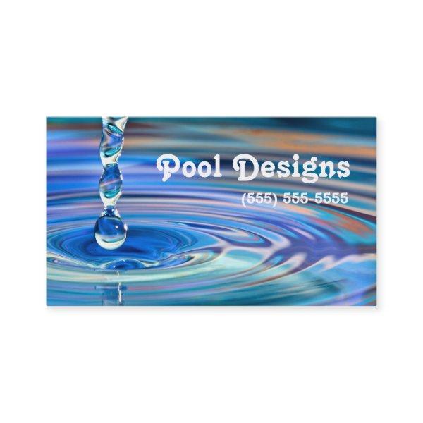 Clear Blue Water Drops Flowing Pool Design