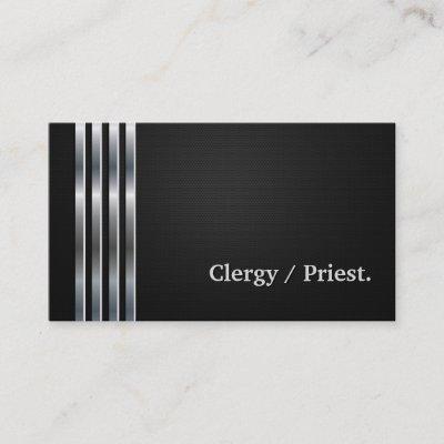 Clergy / Priest Professional Black Silver