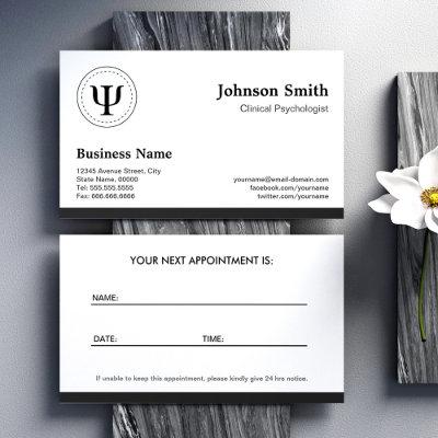 Clinical Psychologist Simple Logo Appointment Card