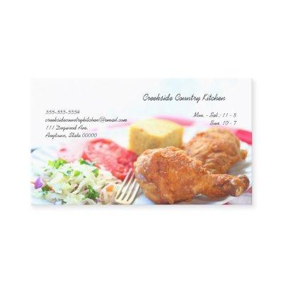 Closeup fried chicken dinner with copy space