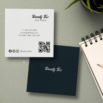 Clothing Store Black White Gray Grey Qr Code  Square