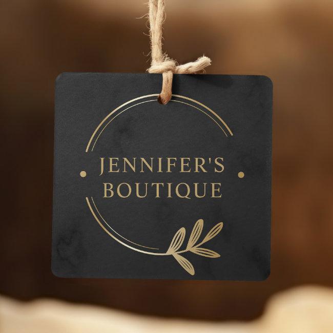 Clothing Tags Small Business Gray Gold Floral