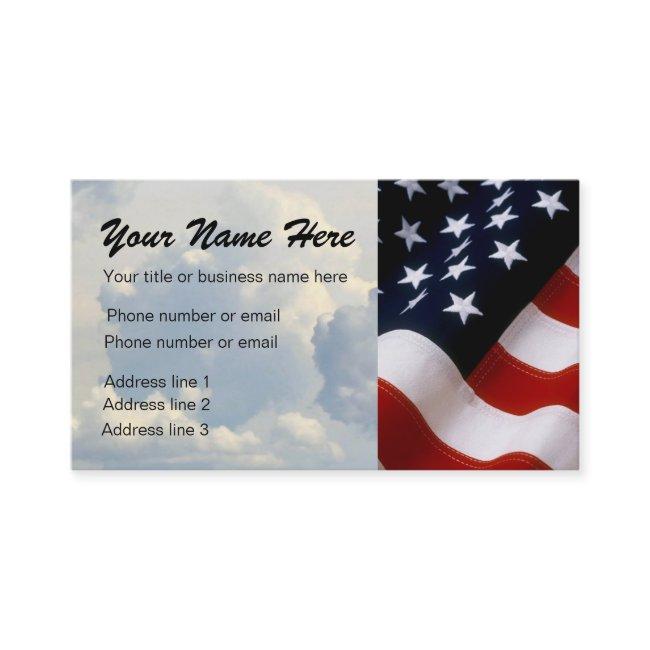 CLOUDS AND FLAG