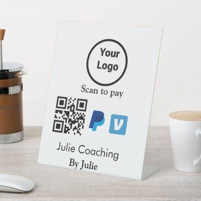 Coachin  add your logo Q R code name  Pedestal Sign