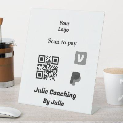 Coachin  add your logo Q R code name  Pedestal Sign