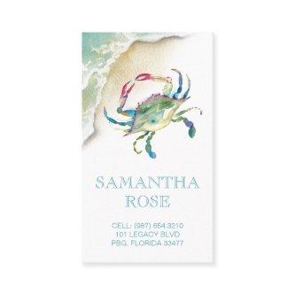 Coastal Crab Watercolor Beach