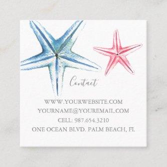 Coastal Ocean Starfish Custom Square