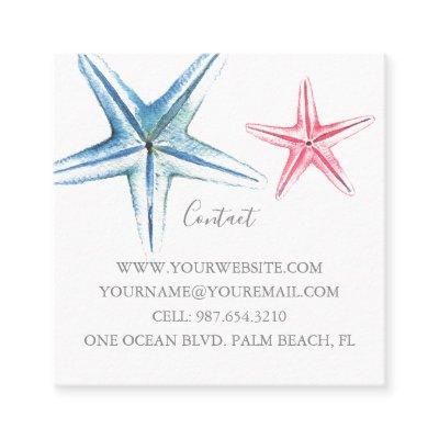 Coastal Ocean Starfish Custom Square