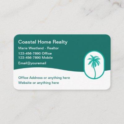 Coastal Real Estate Agent Palm Tree Theme