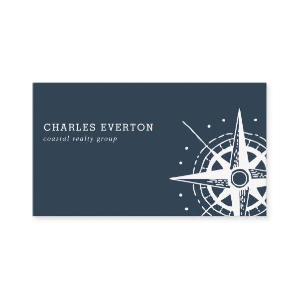 Coastal Real Estate Nautical Themed Compass Navy