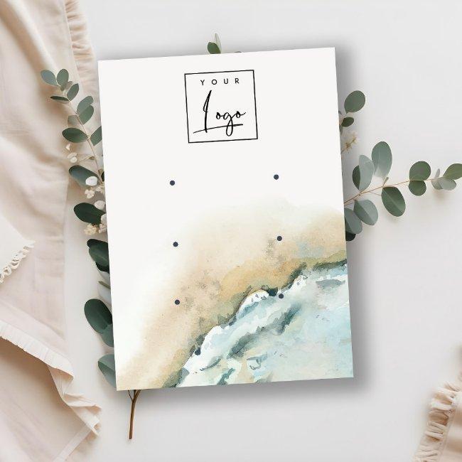 Coastal Sea Waves Sand Beach 3 Earring Display
