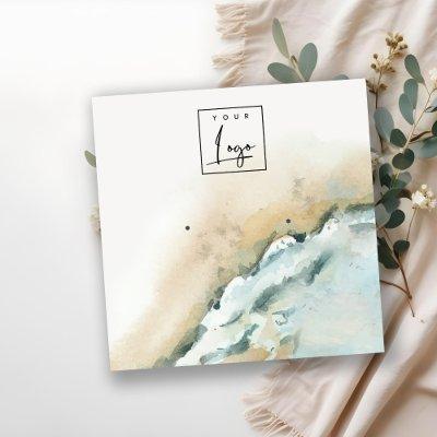 Coastal Sea Waves Sand Beach Earring Display Square