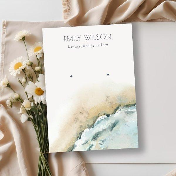 Coastal Sea Waves Sand Beach Stud Earring Display