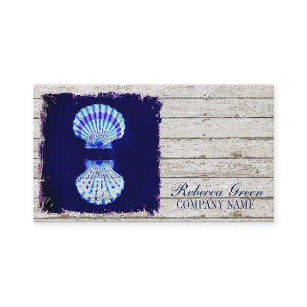 coastal whitewashed wood nautical blue seashells