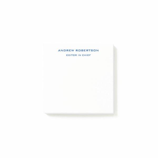 Cobalt Blue Plain Elegant Minimalist Simple Post-it Notes