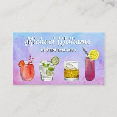 Cocktail Mix Drinks | Mixology Watercolor