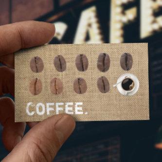 Coffee Beans Coffee Burlap Loyalty Punch