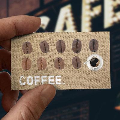 Coffee Beans Coffee Burlap Loyalty Punch