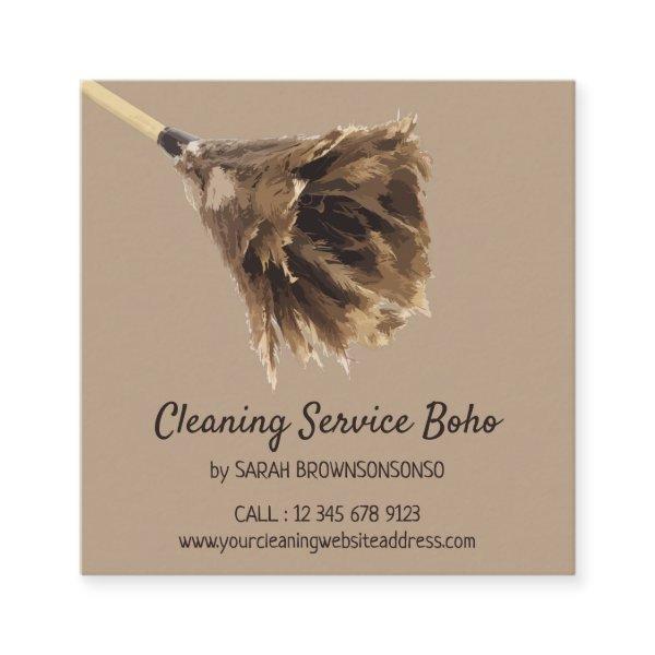 Coffee Cream Brown Janitorial Cleaning maid Square