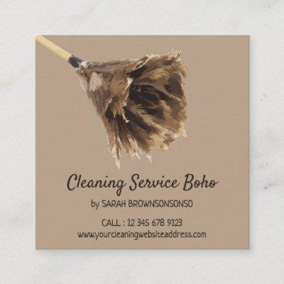 Coffee Cream Brown Janitorial Cleaning maid Square