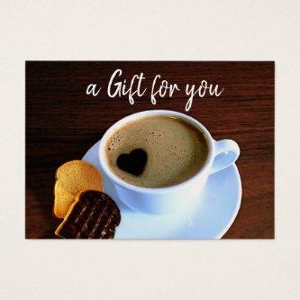 Coffee Cup Heart Shaped Foam Cookie Gift Card