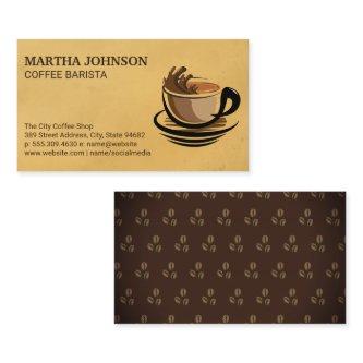 Coffee Cup Splash | Coffee Beans Pattern