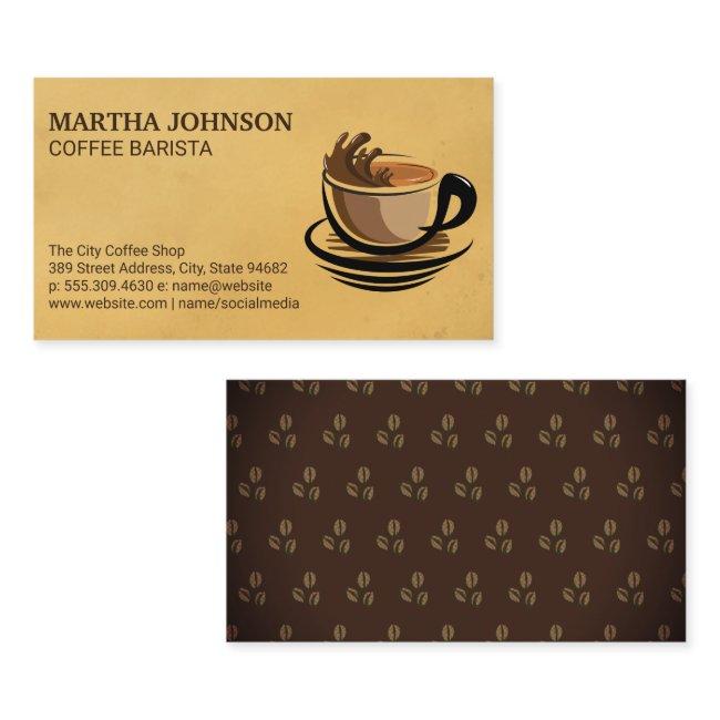 Coffee Cup Splash | Coffee Beans Pattern