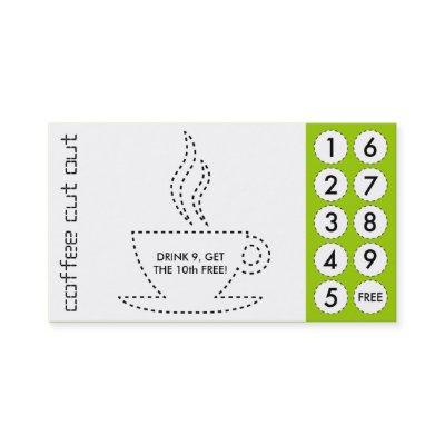 coffee cut out punch cards