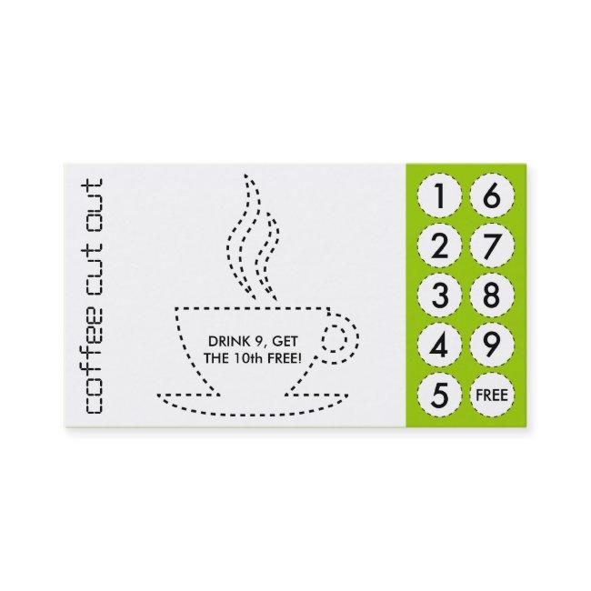coffee cut out punch cards