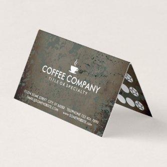 coffee grunge folded loyalty stamp card