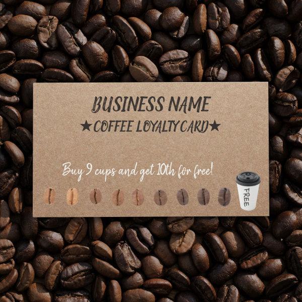 Coffee Loyalty Punch Cards Rustic Kraft