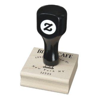 Coffee Modern Picture Takeout Cafe Rubber Stamp