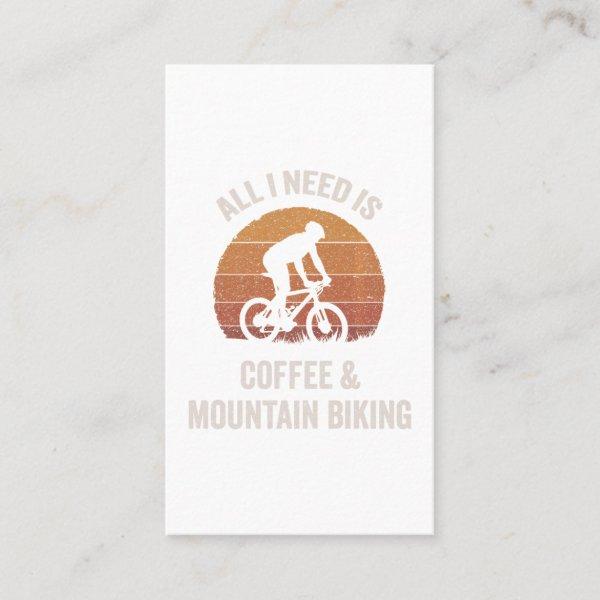 Coffee & Mountain Biking Vintage Downhill Bike Discount Card