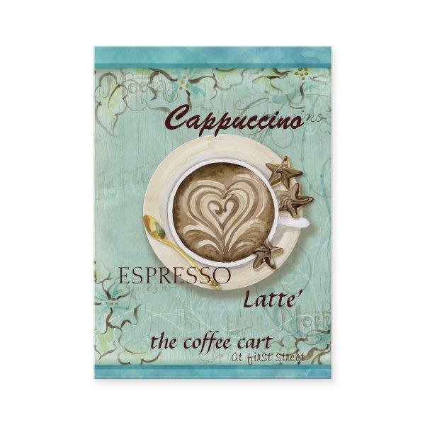 Coffee Shop Cappuccino, Espresso n Latte cards