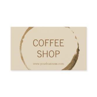 Coffee Shop - coffee stain with Beige Background