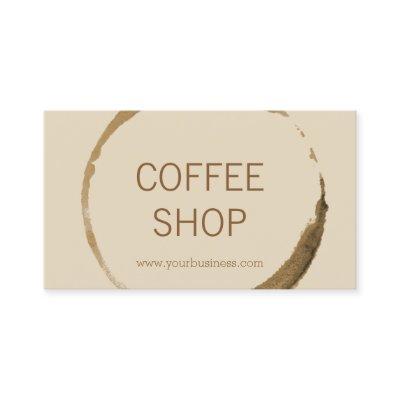 Coffee Shop - coffee stain with Beige Background